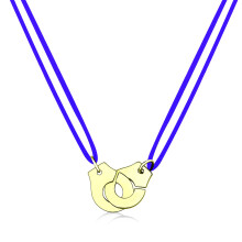 Collier manchette en argent sterling 100 % 925 Les Menottes, collier réglable en corde pour femme avec