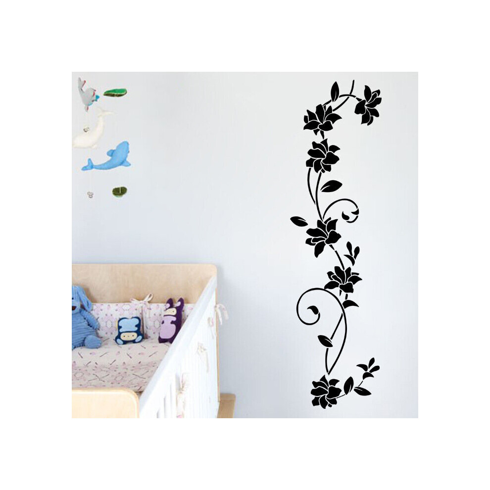 2 stuks zwarte muurstickers ornamenten lijmset voor muurdecoratie bloemen ranken wijnranken plakstickers