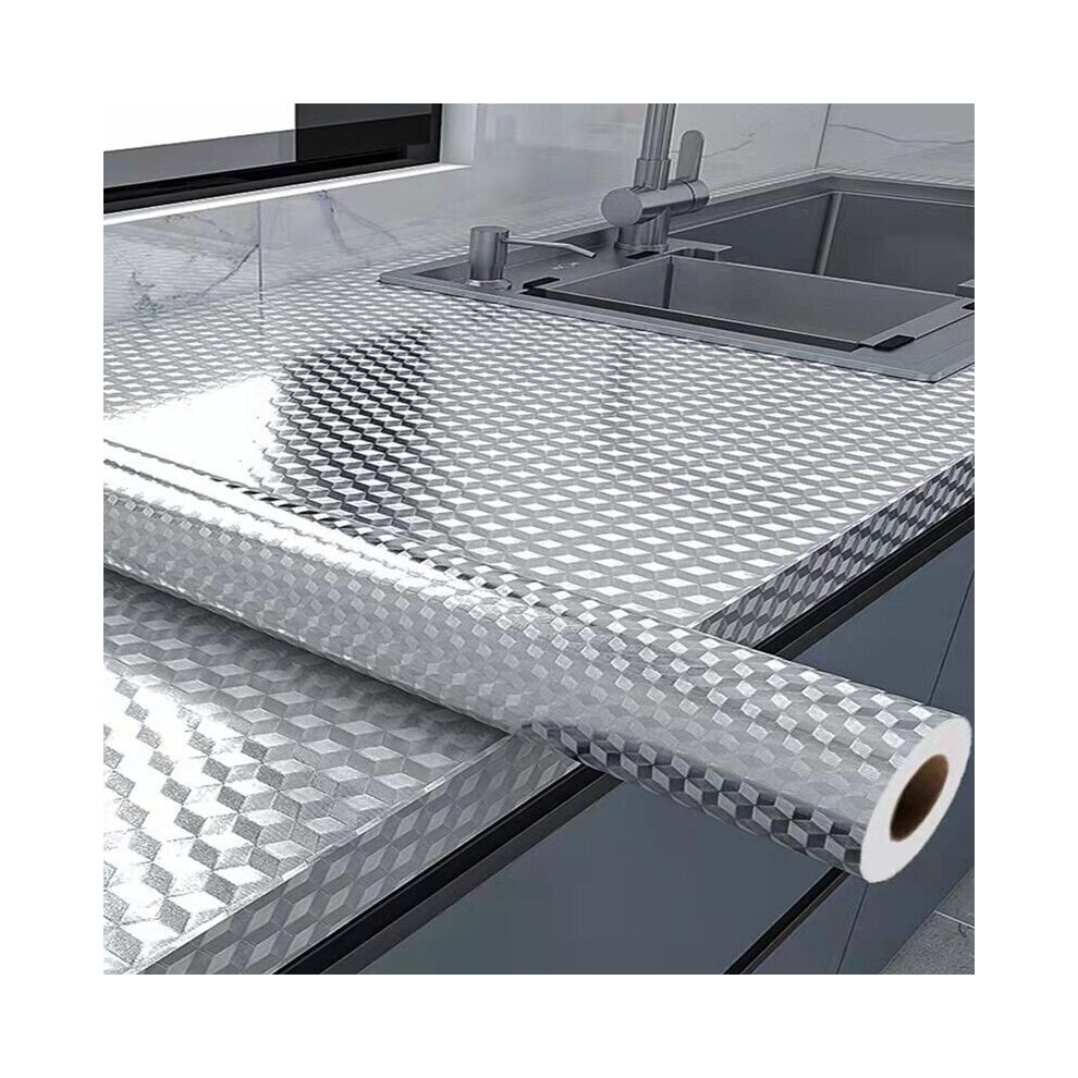 Aluminiumfolie sticker lijm zilverfolie behang waterdicht en oliebestendig diamant keuken aluminium