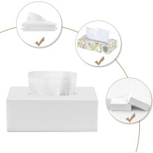Pure White Modern 25 * 14 * 9,5 cm nahkainen pehmopaperirasia