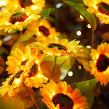 Sunflower Solar Light -ulkopuutarha, vedenpitävä koristeellinen aurinkolamppu puutarhaan,