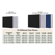 Self Adhesive Photo Album 27*28cm Album 20 Double Sided Pages Linen Hard Cover DIY Baby Anniversary