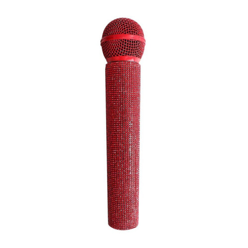 Accessoire de microphone, faux microphone, strass brillants, accessoire de microphone en plastique,