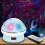 Blue - Children's night light with multi-colored star light, remote control, 360 rotation and timer 1