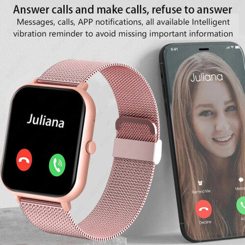 Reloj inteligente con llamadas para mujer, reloj inteligente con esfera personalizada para Android e 2
