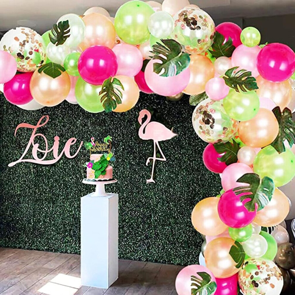 Ensemble de décoration d'anniversaire tropical 83 pièces, kit de guirlande de ballons tropicaux, kit