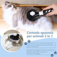 Borstel voor honden en katten, kittenborstel, hond-kattenborstel, haar voor kleine honden, zelfreinigende