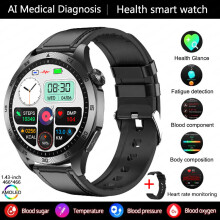 Smart Watch Neue Smart Watch in medizinischer Qualität Blutzucker und Lipid Harnsäure EKG + PPG Körpertemperatur