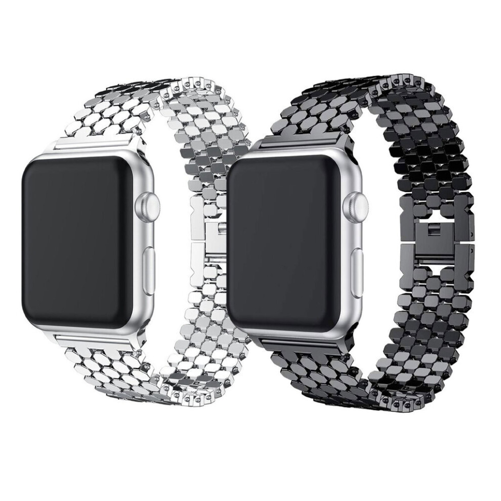 Zwart Compatibel met Apple Watch SE / iWatch Series 7/6/5/4/3/2/1 Apple Watch-band voor 45 mm 44 mm