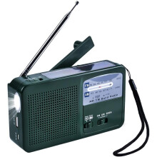Radio Receiver Handheld Crank Dynamo Solar Radio Multi-function Emergency Radio with LED Light Siren