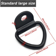 Anillo de amarre 6 piezas de anclaje en forma de D de 85 x 63 mm, color negro, resistente, carga de