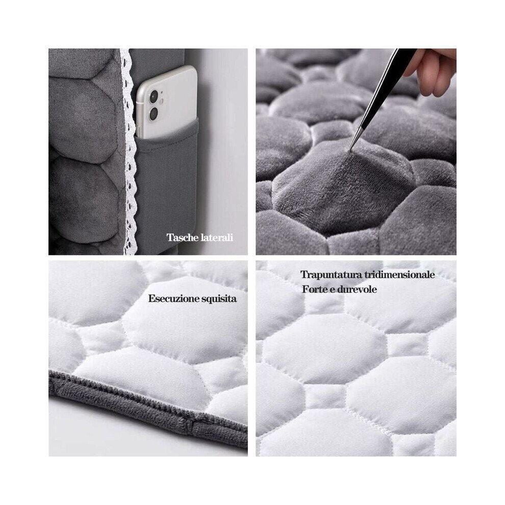 Housse de tête de lit 160 cm, housse de tête de lit avec élastique latéral, housse de tête de lit lavable