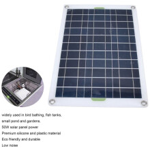 Solar Water Pump Kit, 800L/H Solar Powered Submersible Pump with 50W 12V Solar Panel, Ideal for Small