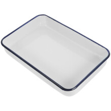 Poêle à gâteau rectangulaire multifonction en émail, poêle à barbecue à bord profond