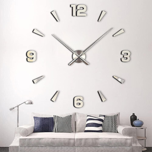 3d Clock Hands - Diy - Large 3d Wall Clock Hands - Home Art Decor Quartz Clock. Accessories Silver