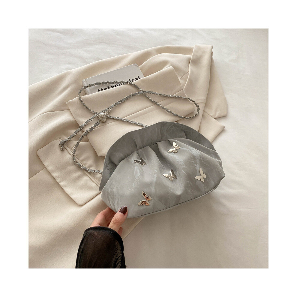 (Silver) Stylish Summer Bucket Bag For Women With Unique Pleated Design In Colors Various-image-OPC-PHJR529-NEW