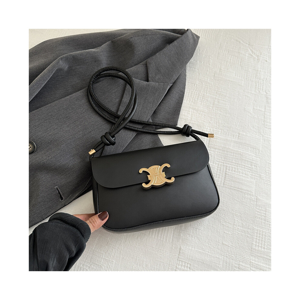 (Black) Trendy Small Square Crossbody Bag For Women Elegant Pu Leather Shoulder Bag Perfect For Daily Use