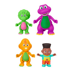 BARNEY’S WORLD Barney Hey Friends Fisher-Price Figurine Pack de 4