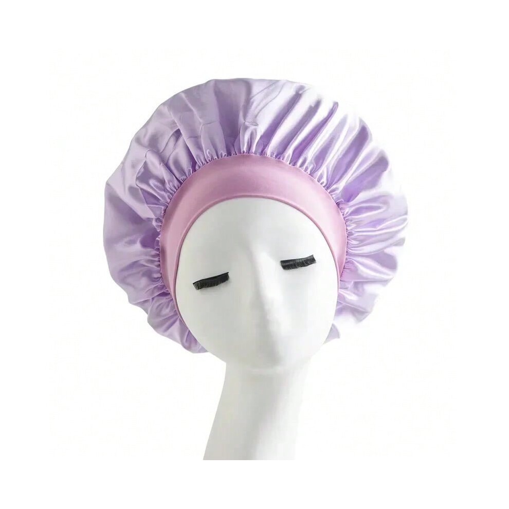 (20) Satin Wide-brimmed Nightcap Styling Silk Headband for Sleeping Nightcap with Elasticated Floppy Band Cap Hair Shower Cap