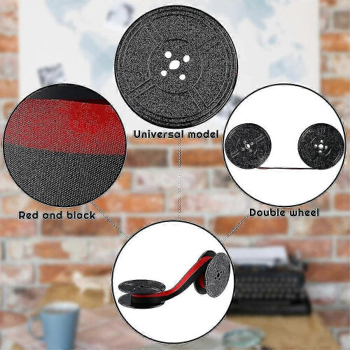 (As show, One size) 2pack Typewriter Ribbon Spool Typewriter Ribbon Red And Black Spool Replacement Pack For Typewriter 2