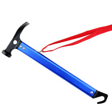 (As show, One size) Camping Hammer, Multifunctional Outdoor Camping Hammer Aluminum Tent Hammer With Tent Pile Remover1pcs-blue