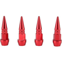(As show, One size) Spike Valve Stem Caps,aluminum Alloy Spike Wheel Tire Valve Stem Car Truck Air Dust Caps Covers(4pcsred)