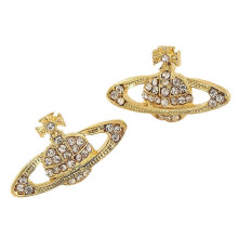 (Gold, One size) Planet Pendant Earring for Saturn Stud Earrings Female Accessories Jewelry for W