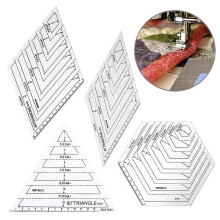 (As show, One size) 4 pcs/set Sewing Ruler Acrylic Handmade Quilt Templates Stencil Grade Ruler Triangles Hexago Patchwork Rulers DIY Sewing Tools