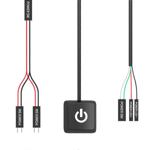 (As show, One size) PC Power Button Extension External Flexibility PC Power Switch Power Supply Control Adapter Cable Computer Host Button