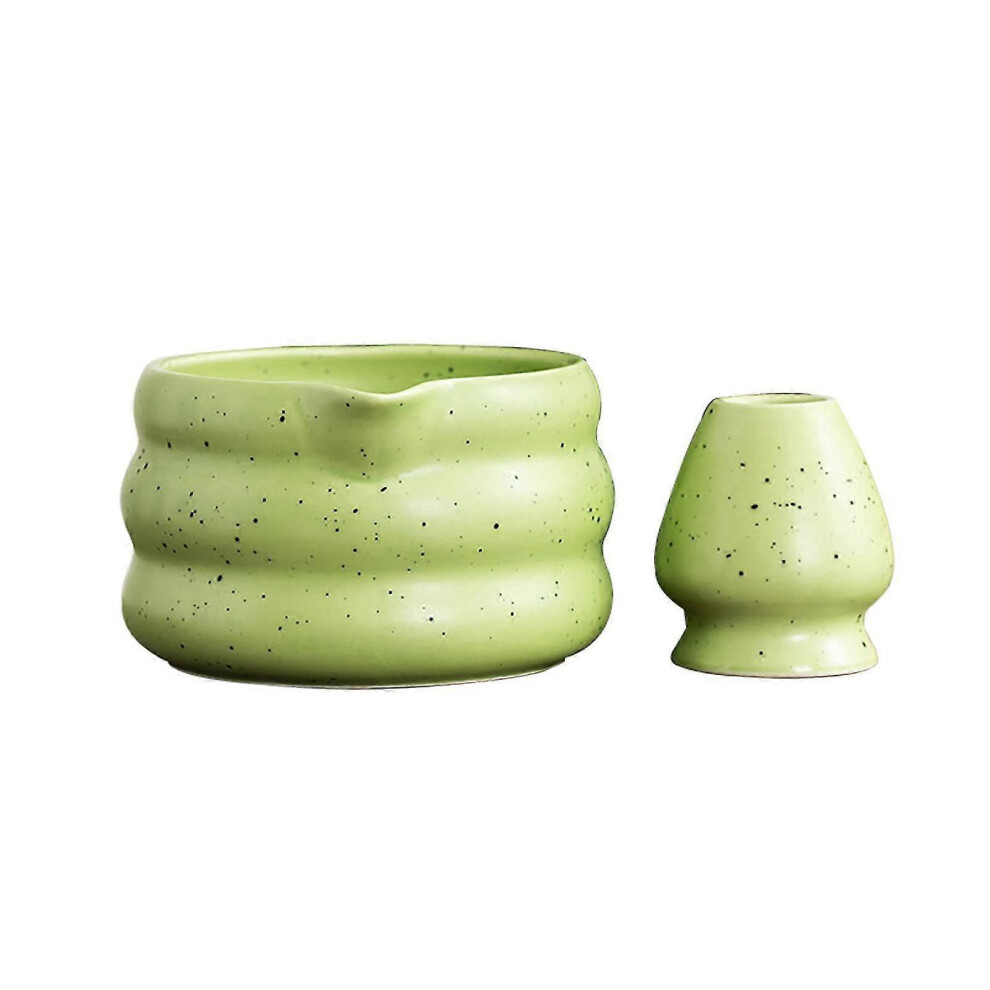 (White, One size) 2Pcs Traditional Matcha Bowl with Whisk Holder Crafting Living Room Tea Bowl-image-OPC-PHJTDV5-NEW