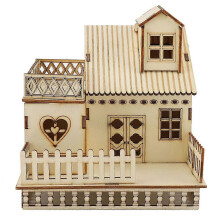 (As show, One size) DIY Mininature House Craftsmanship Model Cute Dollhouse with Light Home Desktop Decor