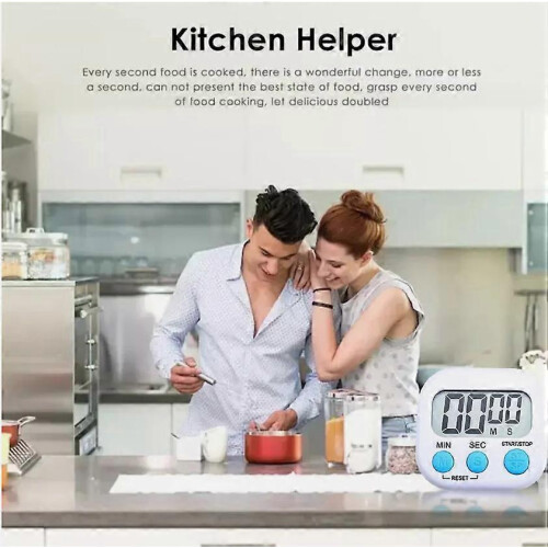 (As show, One size) 4X Kitchen Timer Magnetic LCD Digital Countdown Stopwatch With Stand Alarm Clock 2
