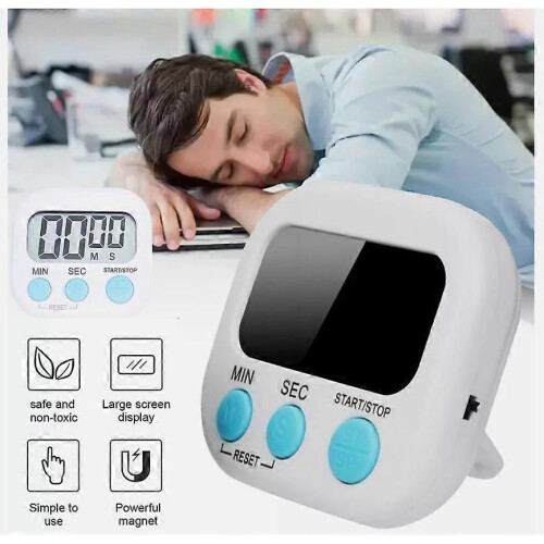 (As show, One size) 4X Kitchen Timer Magnetic LCD Digital Countdown Stopwatch With Stand Alarm Clock 1