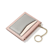 (As show, One size) Womens Wallet, Pu Leather Zipper Small Change Wallet Multi- Slots Card Case Cash Holder Organizer Coin Purse For Ladies Girls (1pcs,pink)
