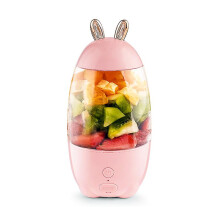 (As show, One size) Portable Juicer Household Electric Juicer Cup Fruits Usb Charging Mini Smoothie Blender(1 Pcs, Pink)