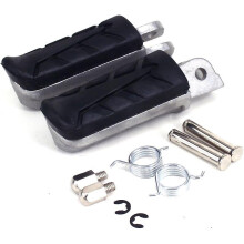 (As show, One size) Motorbike Foot Pegs Front Foot Pegs Rests Pedals Motorcycle Foot Pegs Front For Xl125 Cb250 Vt250 Vtr250 Cb400 (1set, Black + Silver)