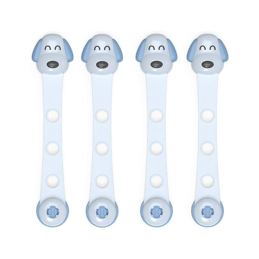 (As Show, One Size) Puppy Child Safety Locks For Cabinets Drawer Closet Fridge Refrigerator Trash Easy Install Easy Install (8Pcs, Pink) Blue/Pink Kikidex