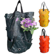 (Orange, One size) Hanging Planter Bag Strawberry Planter Container Flower Herb Grow Bag 3 Gallon