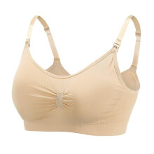 (As show, One size) Full Bust Seamless Nursing Maternity Bras Bralette  L With Extra Bra Extenders & Clips(2pcs, Grey, Beige)