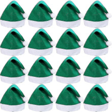 (As show, One size) 16 Pack Christmas Non-woven Santa Hats For Christmas Costumes Decoration-green