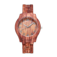 (Light Coffee, One size) Wooden Grain Round Dial Quartz Wrist Watch for Women - Arabic Number Markings, Resin Band