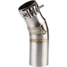 (As show, One size) Motorcycle Middle Pipe Stainless Steel Exhaust Middle Middle Connection Pipe For Kawasaki Ninja 400 2018 20191pcs-silver