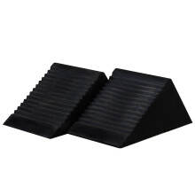 (As show, One size) Portable Car Anti-slip Car Stopper Car Tire Parking Space Rubber Stopper2pcs-black