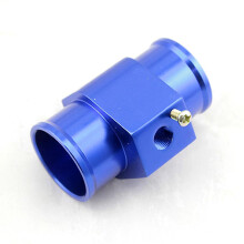 (As show, One size) Universal Water Temp Joint Pipe Water Temp Temperature Joint Pipe Sensor Gauge Radiator Hose Adapter, Blue 26mm - Aluminum 40mm (40mm)1pcsblue