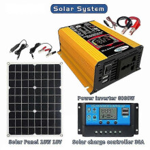 (As show, One size) 6000w Car Power Inverter Solar Panel System Kit Charge Controller 12v To