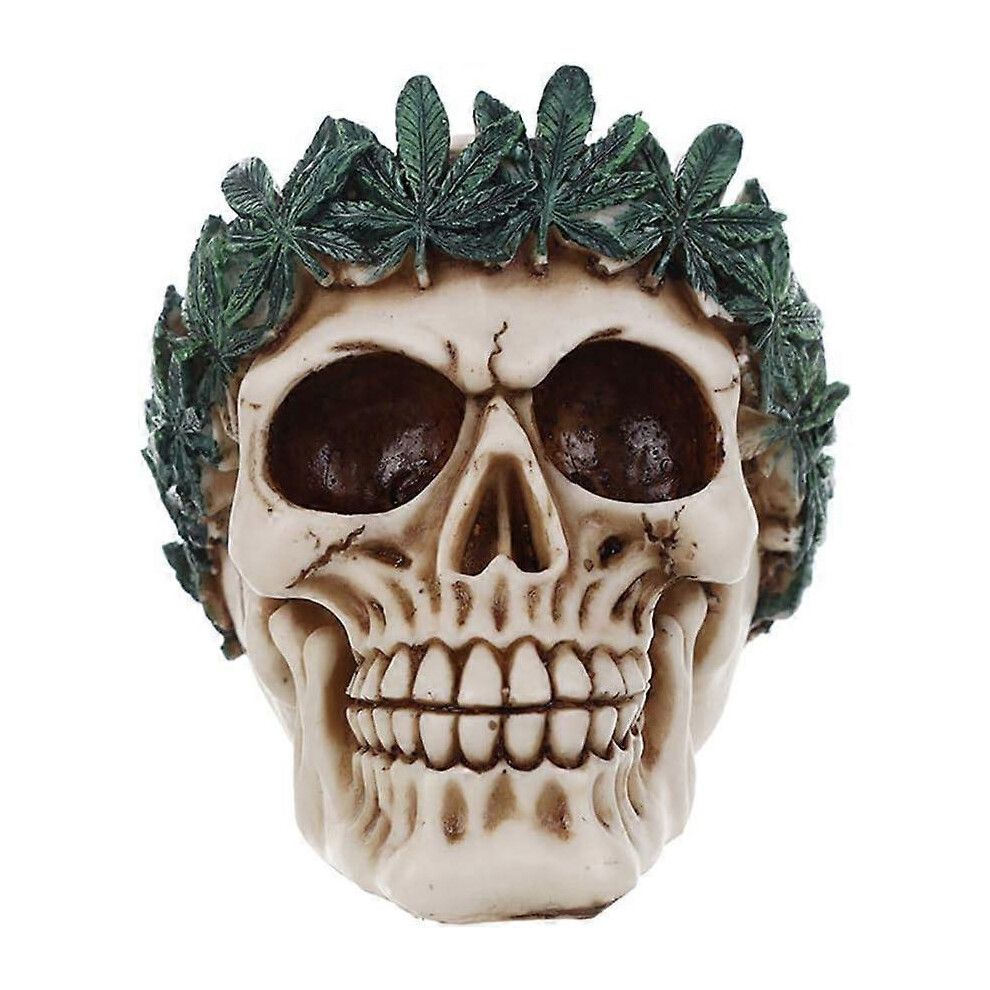 Kikidex (As Show, One Size) Halloween Resin Garland Skull Head Decoration Desktop Ornament Party Props For Bar Haunted House Home For Halloween Party Supplies