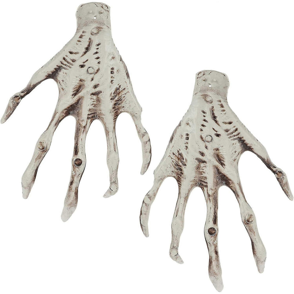 (As show, One size) Halloween Skeleton Hands, Halloween Skeleton Hands Witch Hand Life Size Skeleton Hands Life Size Skeleton(White)(2pcs)-image-OPC-PHJTHDQ-NEW