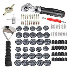(As show, One size) General Car Motorcycle Tyre Tire Repair Rubber Glues Patch Tool Packet for Radial Tire,Tubeless Tire Patch,85Pcs