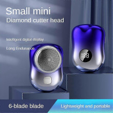 (As show, One size) Portable USB Electric Shaver for Men Mini-Shave Pocket Electric Shaver Beard Trimmer Digital Displa