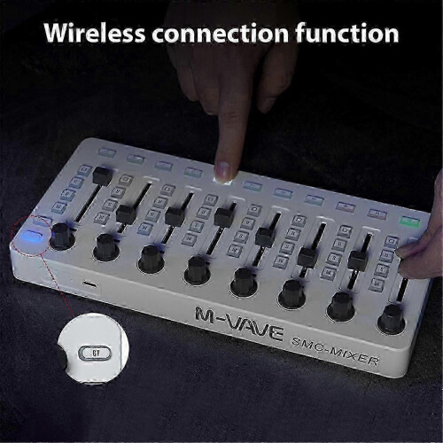 (As show, One size) -Mixer Wireless MIDI Controller Mixing Console Bluetooth USB Controller Mixer for Most Electroacoustic Instruments